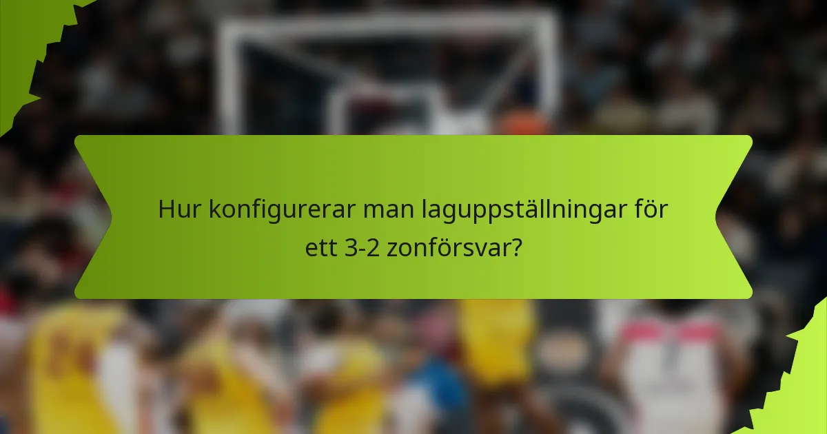 Hur konfigurerar man laguppställningar för ett 3-2 zonförsvar?